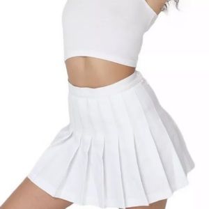 NEW American Apparel White Pleated Tennis Skirt XS